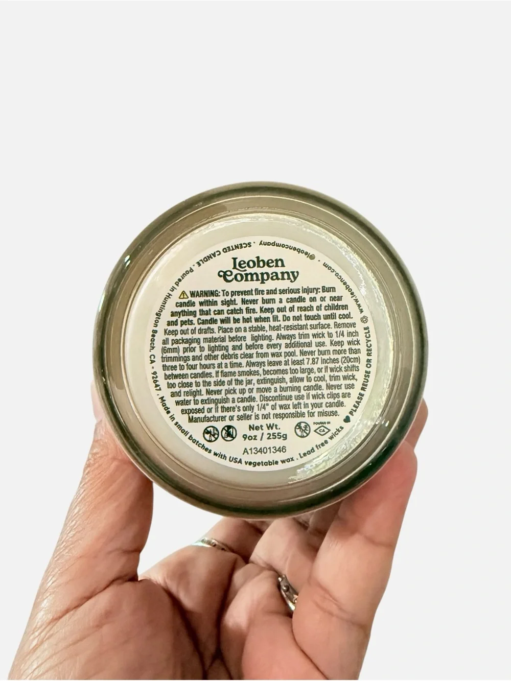 Leoben Company Lavender Bergamot Scented Candle - Neutral Beige